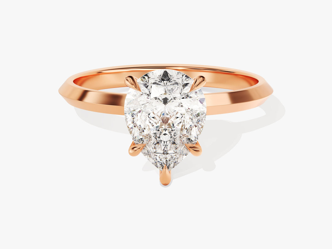 Knife Edge Pear Moissanite Engagement Ring (2.00 CT)