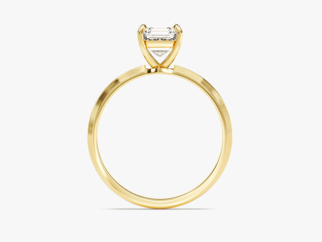 Knife Edge Asscher Moissanite Engagement Ring (1.00 CT)