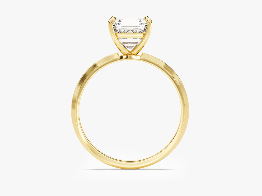 Knife Edge Asscher Moissanite Engagement Ring (2.00 CT)