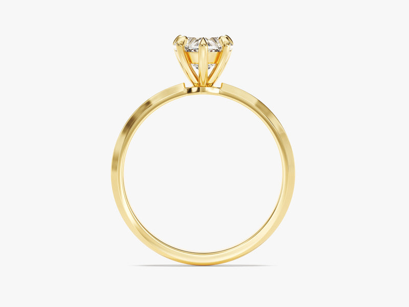 Knife Edge Heart Moissanite Engagement Ring (1.00 CT)