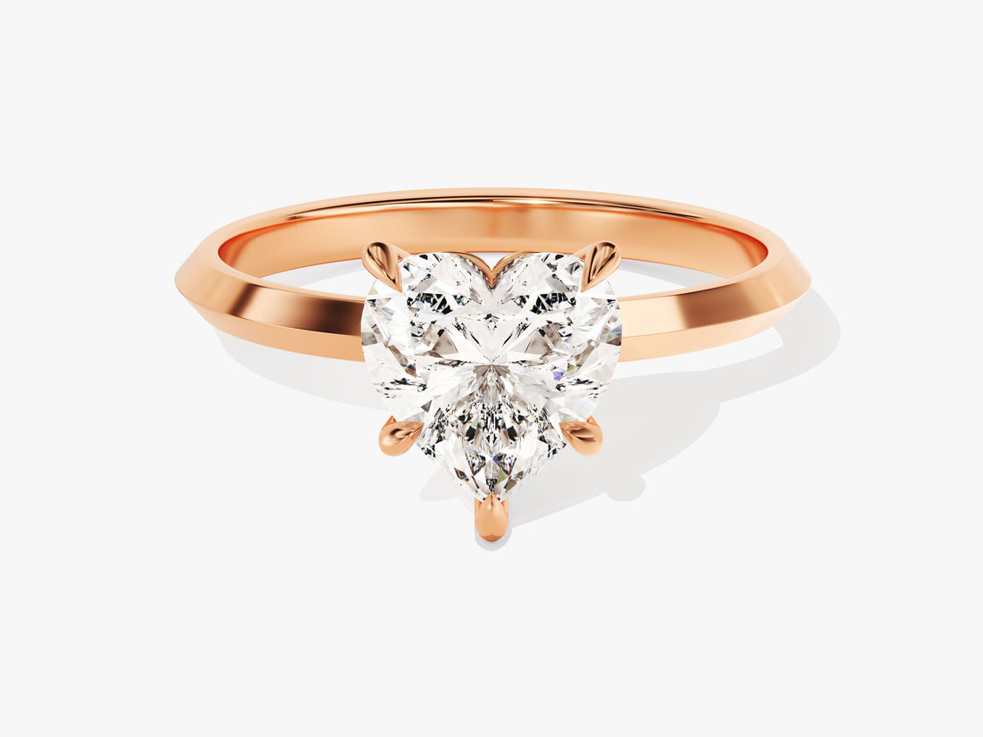 Knife Edge Heart Moissanite Engagement Ring (1.50 CT)