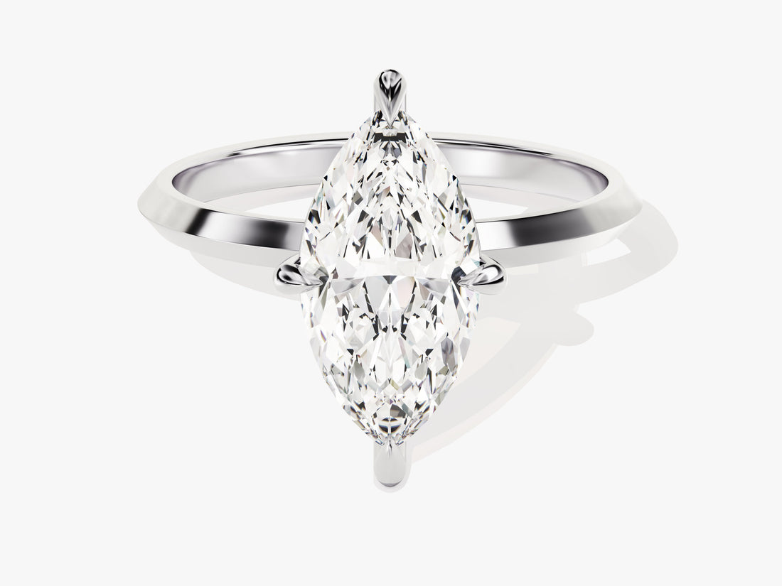 Knife Edge Marquise Moissanite Engagement Ring (2.00 CT)