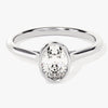 Bezel Oval Moissanite Engagement Ring (1.00 CT)