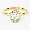 Bezel Oval Moissanite Engagement Ring (1.50 CT)