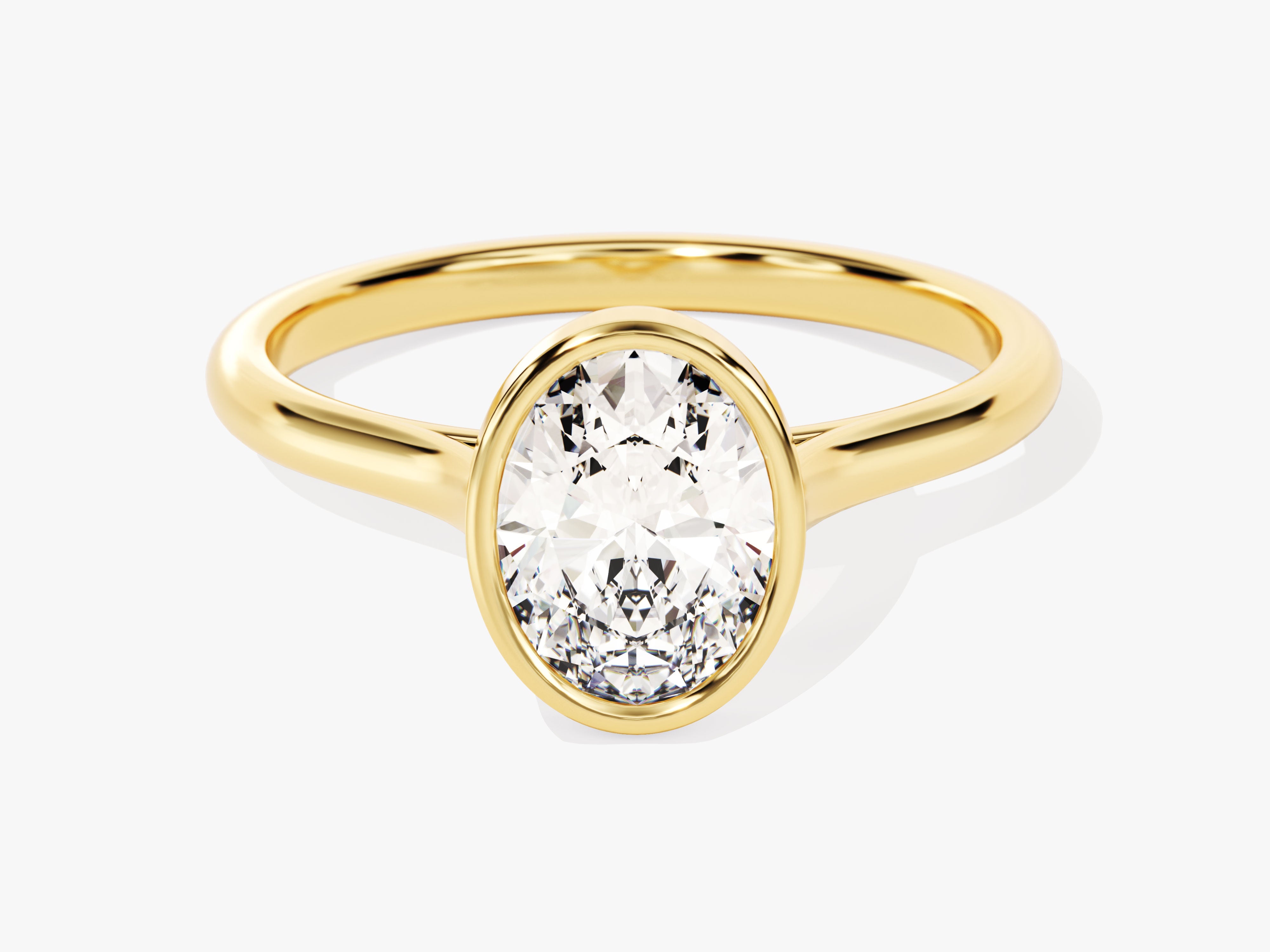 Bezel Oval Moissanite Engagement Ring (1.50 CT)