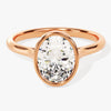 Bezel Oval Moissanite Engagement Ring (2.00 CT)