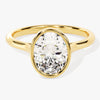 Bezel Oval Moissanite Engagement Ring (2.00 CT)