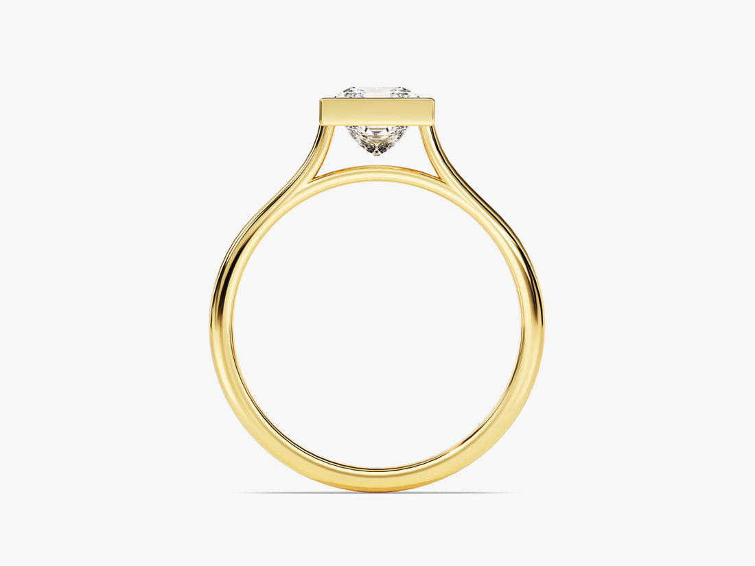 Bezel Princess Moissanite Engagement Ring (1.00 CT)