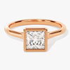 Bezel Princess Moissanite Engagement Ring (1.00 CT)