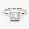 Bezel Princess Moissanite Engagement Ring (1.00 CT)