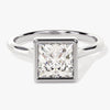 Bezel Princess Moissanite Engagement Ring (1.50 CT)
