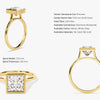 Bezel Princess Moissanite Engagement Ring (2.00 CT)
