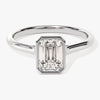 Bezel Emerald Moissanite Engagement Ring (1.00 CT)