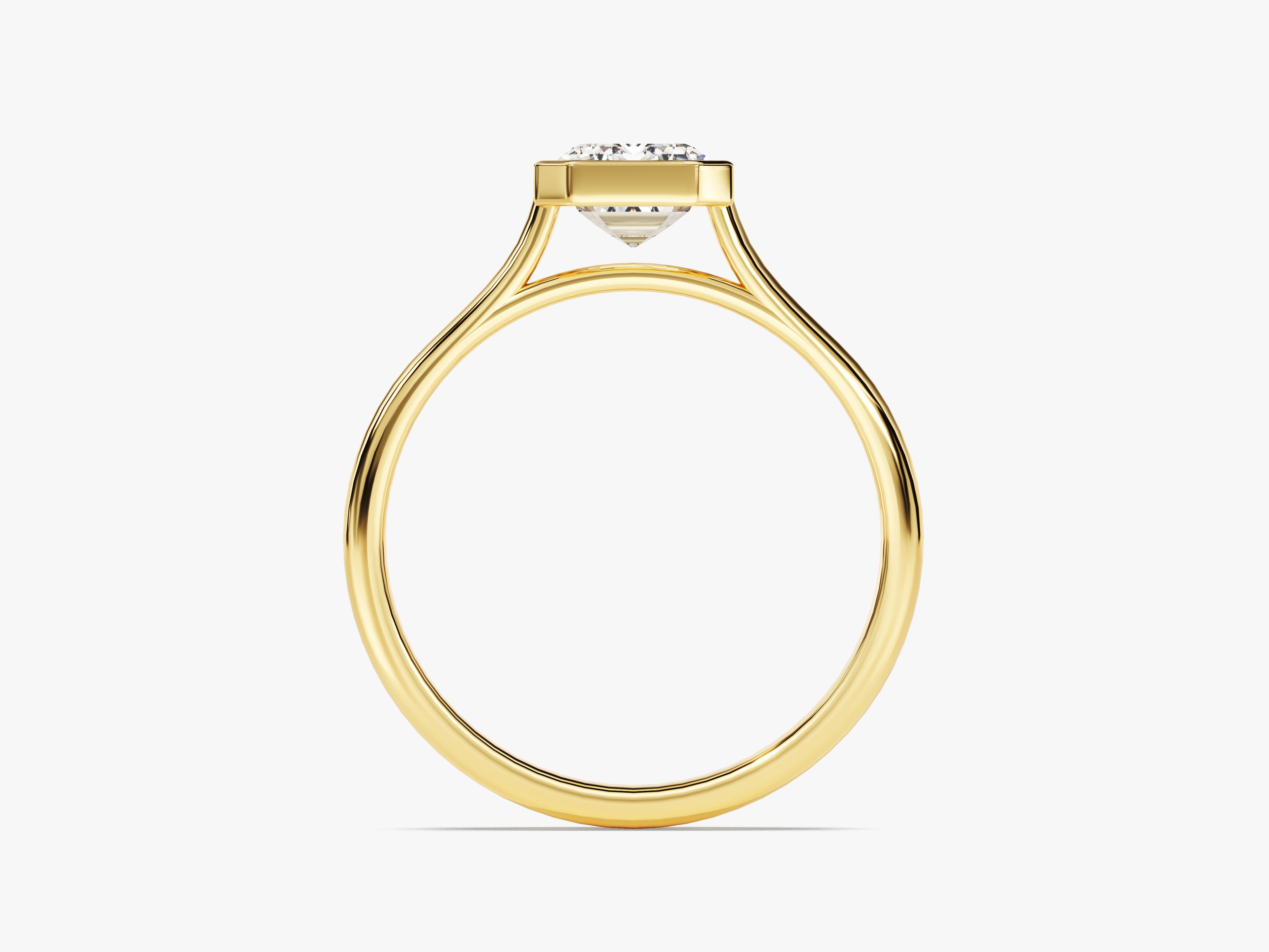 Bezel Emerald Moissanite Engagement Ring (1.50 CT)