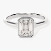 Bezel Emerald Moissanite Engagement Ring (1.50 CT)