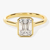 Bezel Emerald Moissanite Engagement Ring (1.50 CT)
