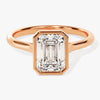 Bezel Emerald Moissanite Engagement Ring (2.00 CT)