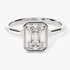 Bezel Emerald Moissanite Engagement Ring (2.00 CT)