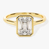 Bezel Emerald Moissanite Engagement Ring (2.00 CT)