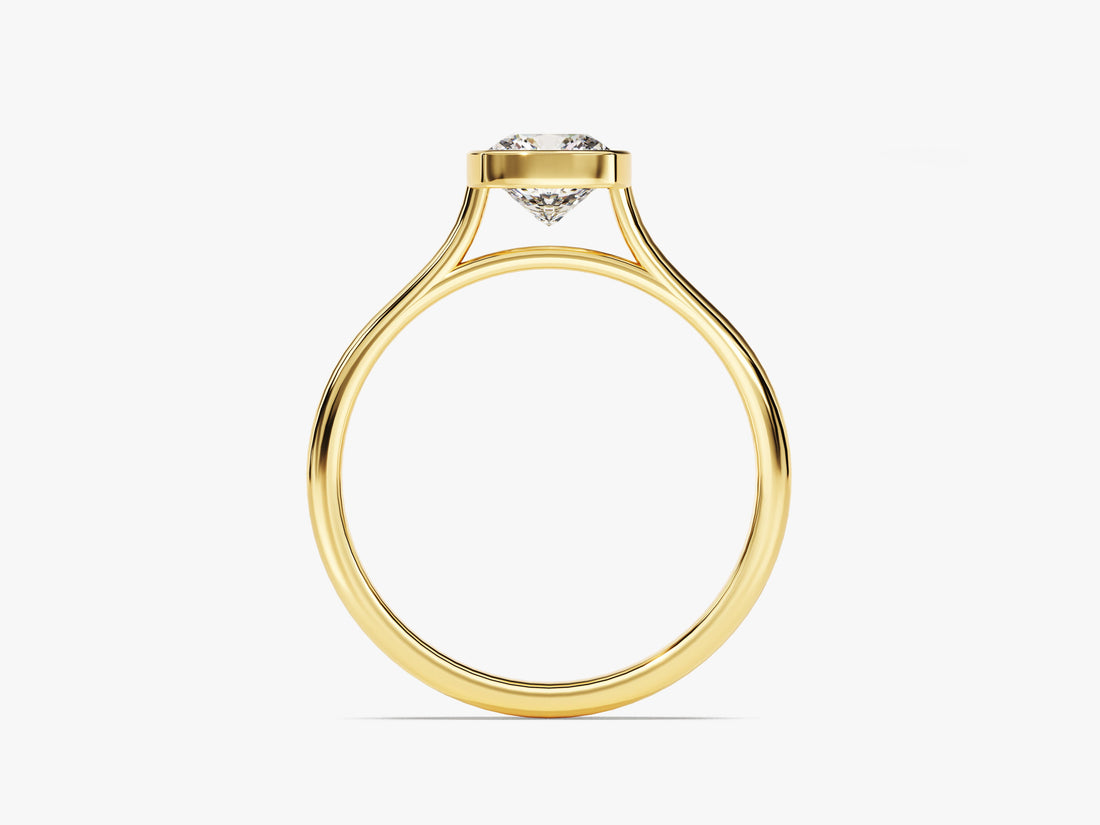 Bezel Cushion Moissanite Engagement Ring (1.00 CT)