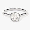 Bezel Cushion Moissanite Engagement Ring (1.00 CT)