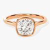 Bezel Cushion Moissanite Engagement Ring (2.00 CT)