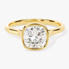 Bezel Cushion Moissanite Engagement Ring (2.00 CT)
