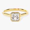 Bezel Asscher Moissanite Engagement Ring (1.00 CT)