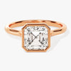 Bezel Asscher Moissanite Engagement Ring (2.00 CT)