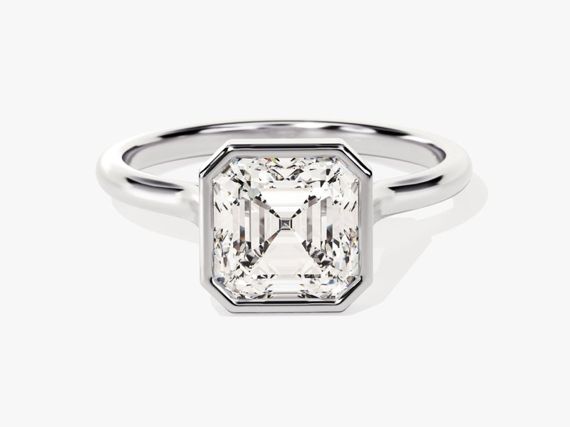 Bezel Asscher Moissanite Engagement Ring (2.00 CT)