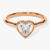 Bezel Heart Moissanite Engagement Ring (1.00 CT)