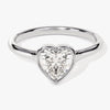 Bezel Heart Moissanite Engagement Ring (1.00 CT)