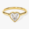 Bezel Heart Moissanite Engagement Ring (1.00 CT)
