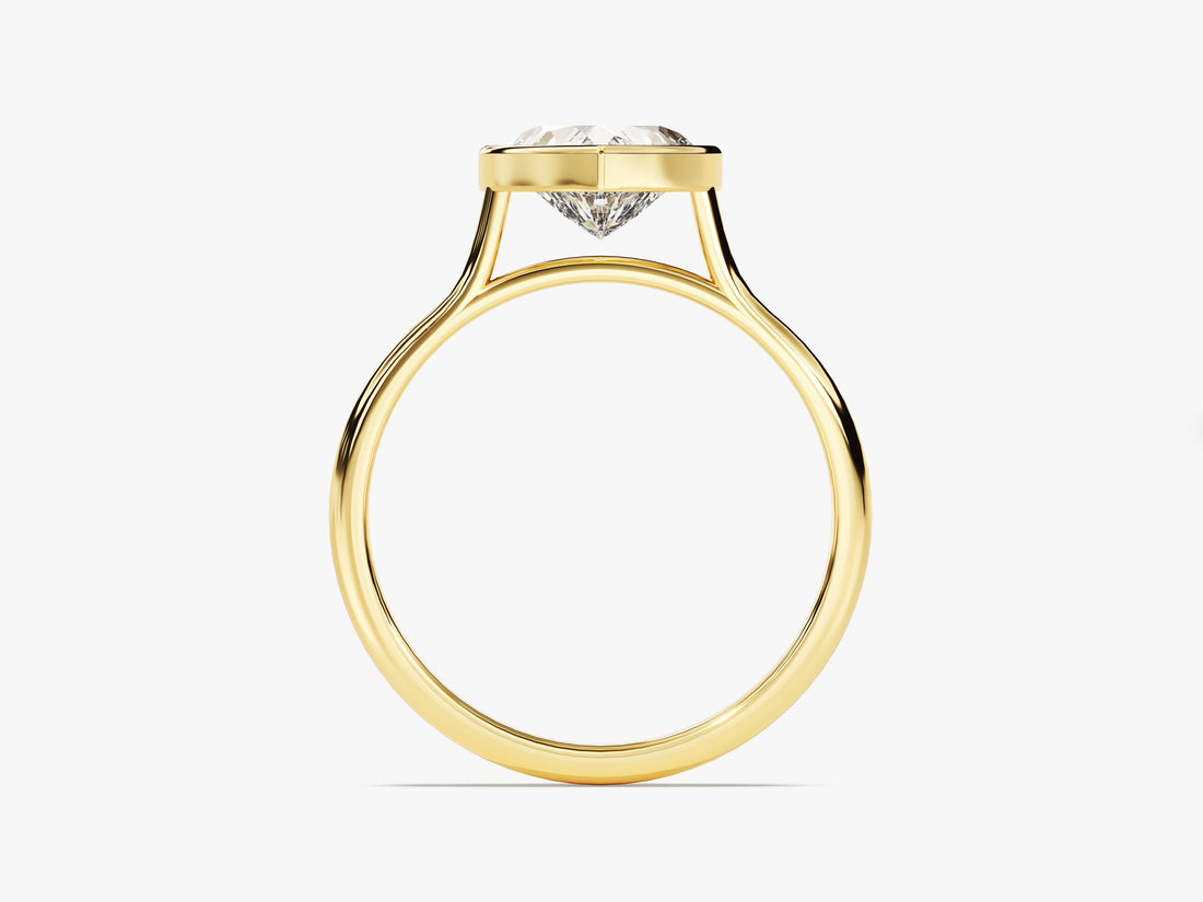 Bezel Heart Moissanite Engagement Ring (1.50 CT)