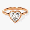 Bezel Heart Moissanite Engagement Ring (1.50 CT)