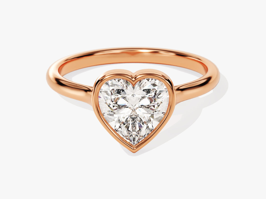 Bezel Heart Moissanite Engagement Ring (1.50 CT)