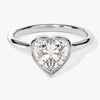 Bezel Heart Moissanite Engagement Ring (1.50 CT)