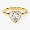 Bezel Heart Moissanite Engagement Ring (1.50 CT)