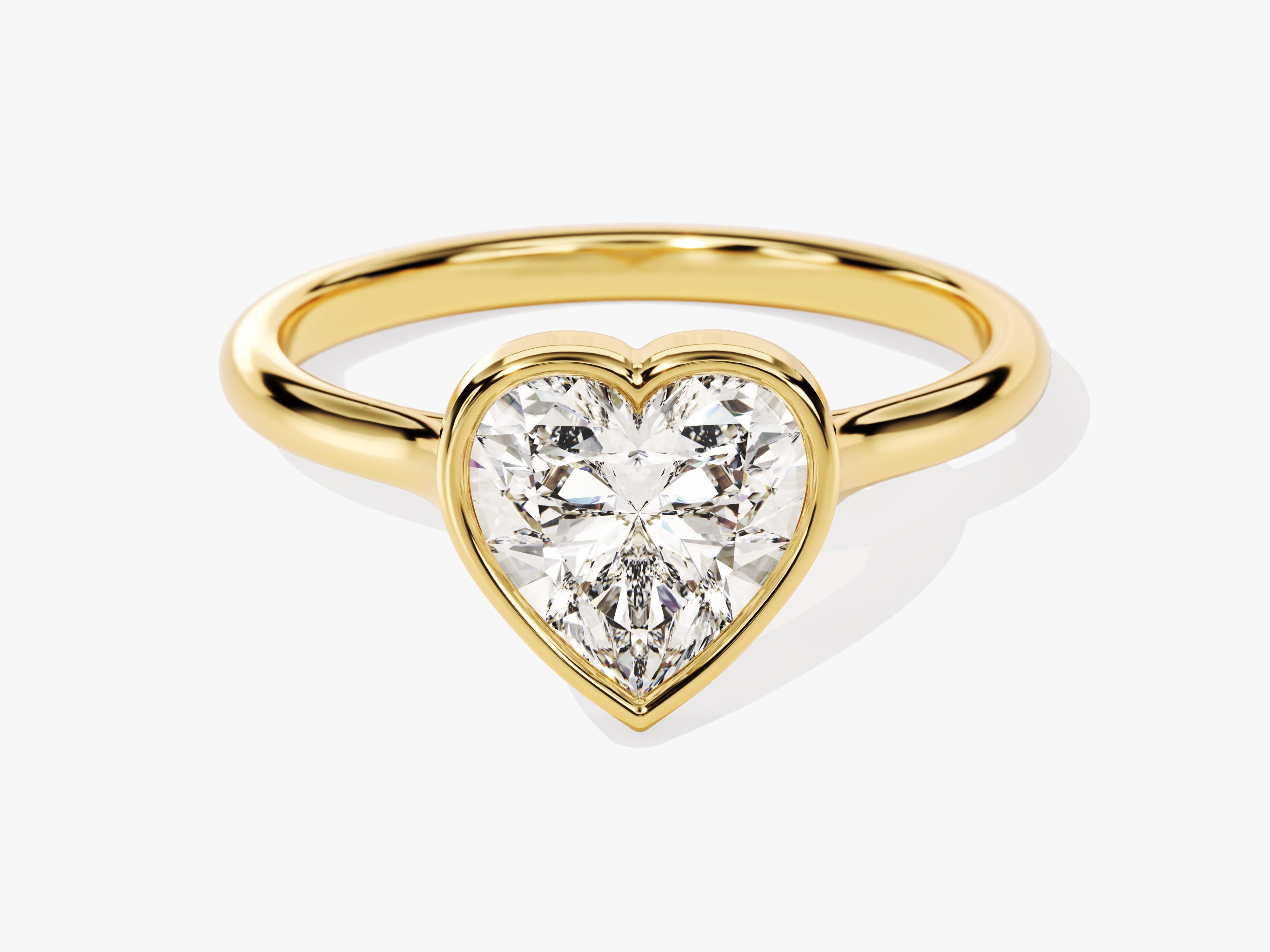Bezel Heart Moissanite Engagement Ring (1.50 CT)