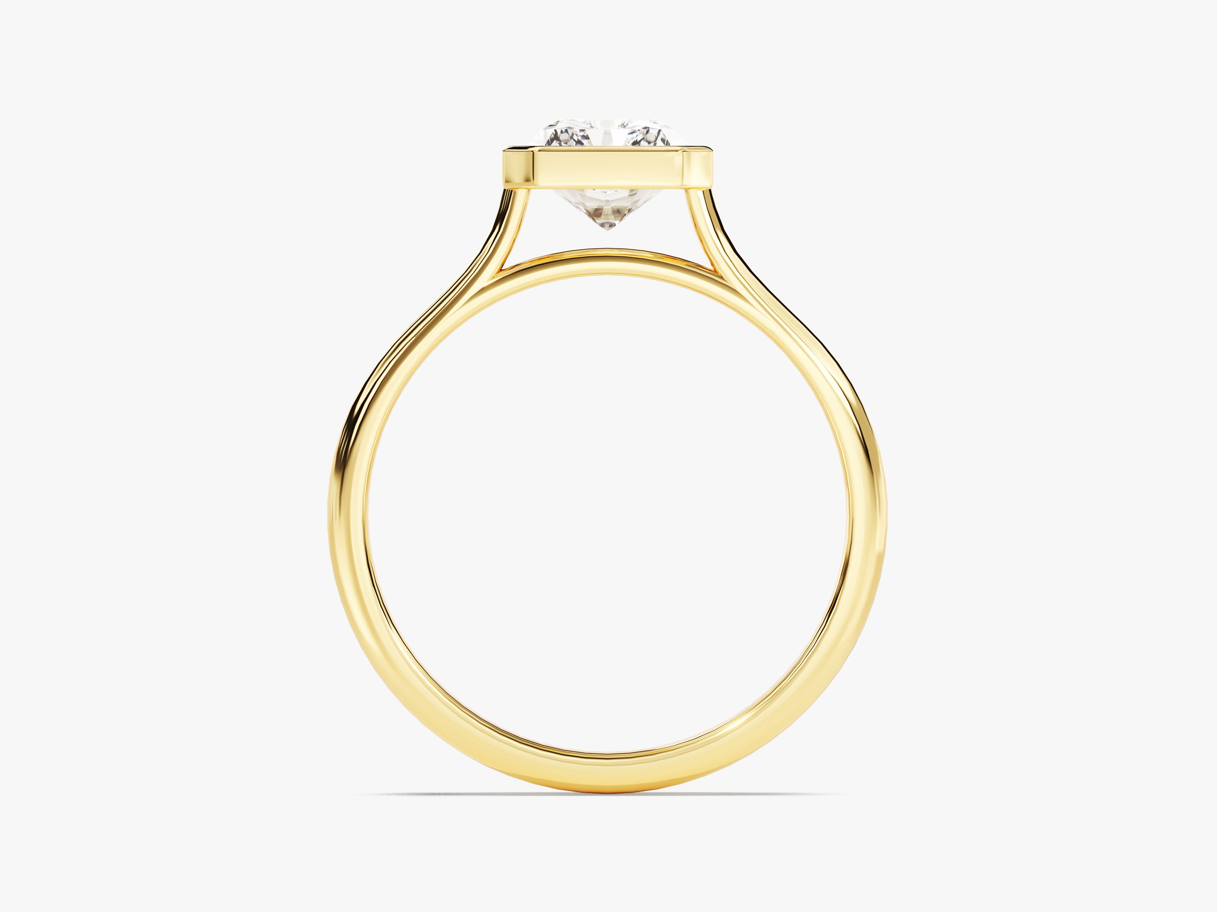 Bezel Radiant Moissanite Engagement Ring (1.50 CT)