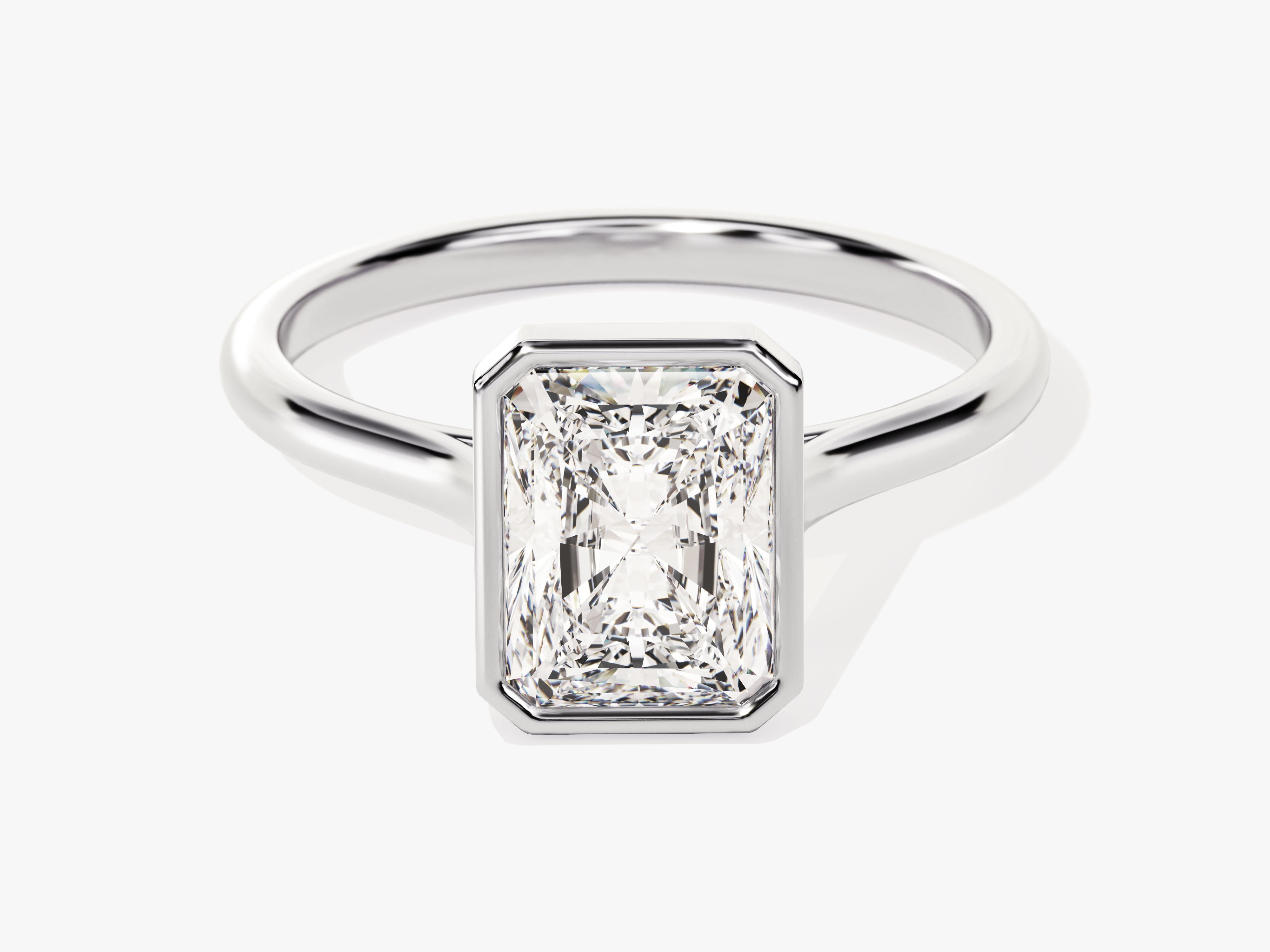 Bezel Radiant Moissanite Engagement Ring (1.50 CT)