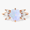 Hexagon Opal Engagement Ring with Moissanite Sidestones