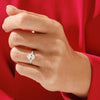 Cluster Accent Oval Cut Moissanite Engagement Ring (2.00 CT)