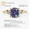 Round Lab Alexandrite Engagement Ring with Moissanite Sidestones