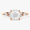 Round Moonstone Engagement Ring with Moissanite Sidestones