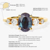 Oval Lab Alexandrite Engagement Ring with Moissanite Sidestones