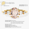 Oval Cut Peach Morganite Engagement Ring with Round Sidestones