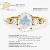 Oval Moonstone Engagement Ring with Moissanite Sidestones