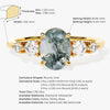 Oval Moss Agate Engagement Ring with Moissanite Sidestones