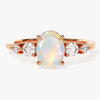 Oval Opal Engagement Ring with Moissanite Sidestones